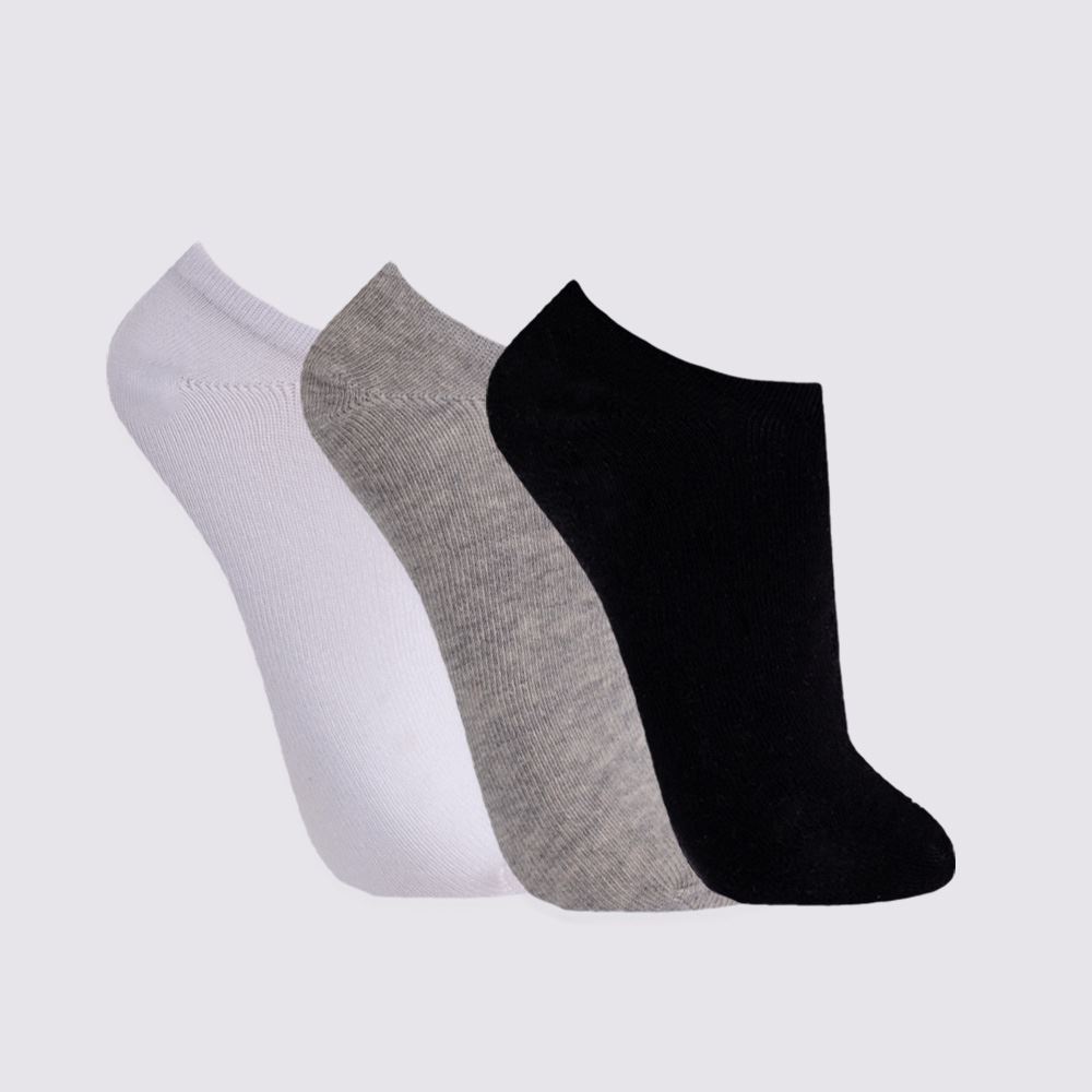 Kit Meia Feminina com 3 Pares Cano Invísivel Holla Bco/Msc/Pto