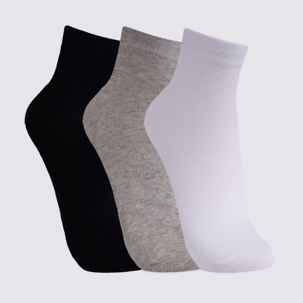 Kit Meia Feminina com 3 Pares Cano Médio Holla Bco/Msc/Pto