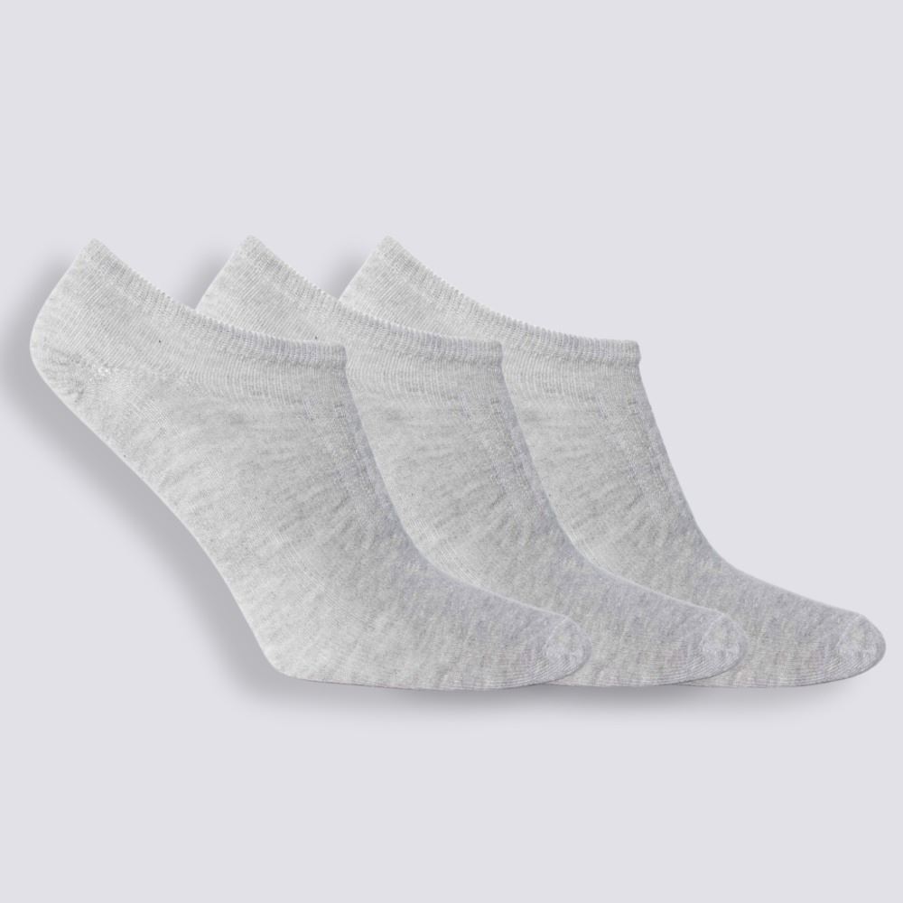 Kit Meia Feminina Invisível com 3 Pares Holla - Cinza 34-39