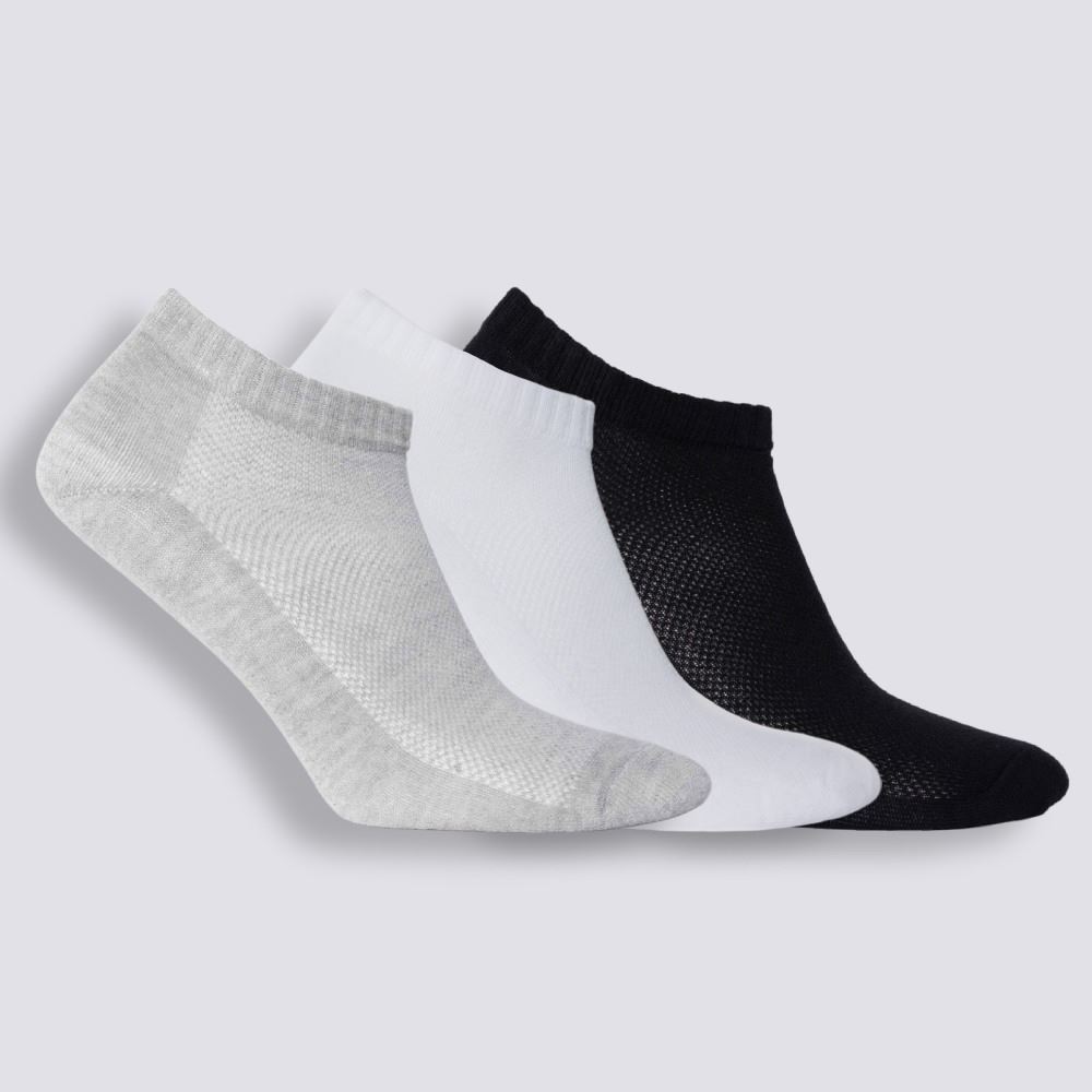 Kit Meia Masculina com 3 Pares Cano Curto Telada Risk - Pto/Bco/Cza 39/43