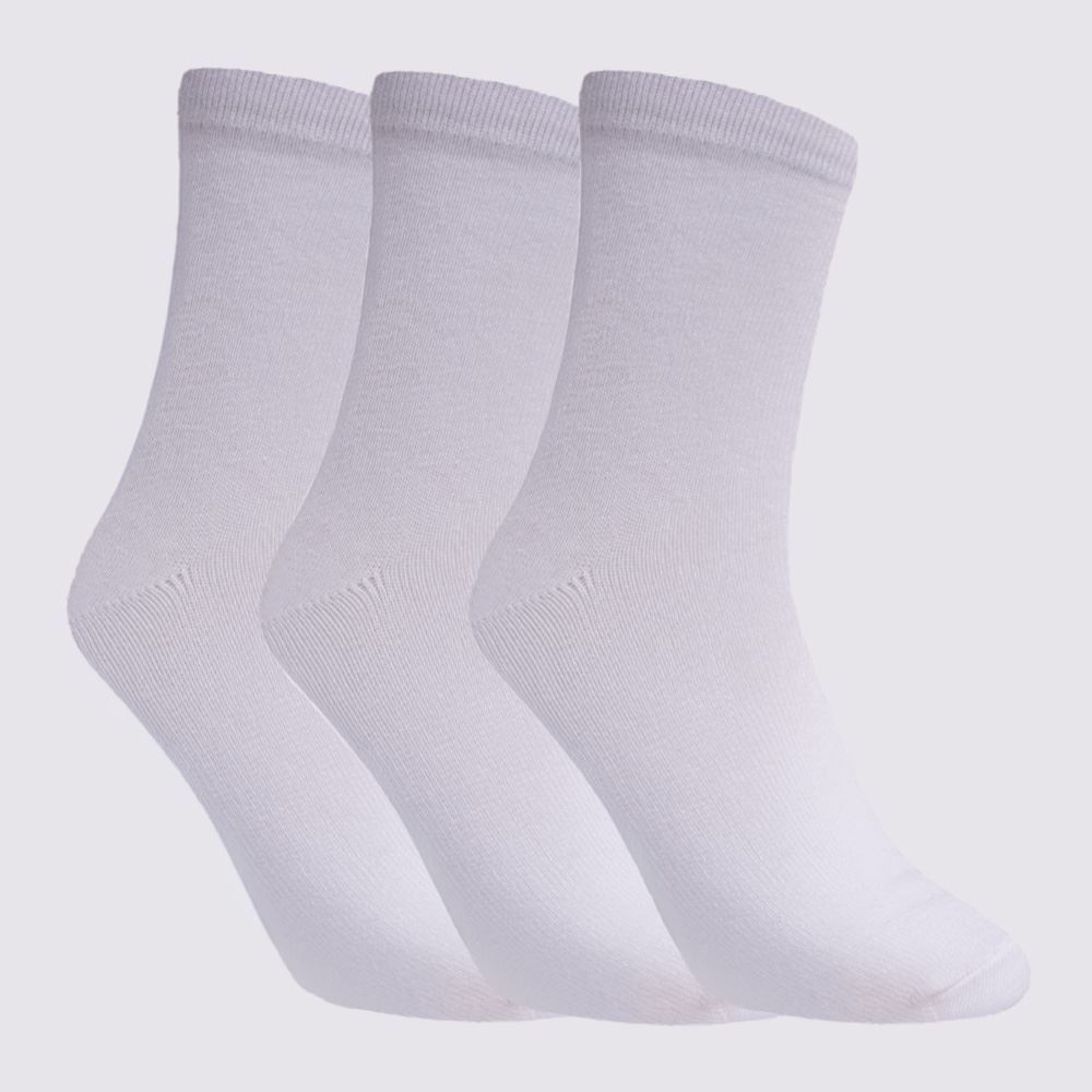 Kit Meia Masculina com 3 Pares Cano Longo Risk Bco/Bco/Bco