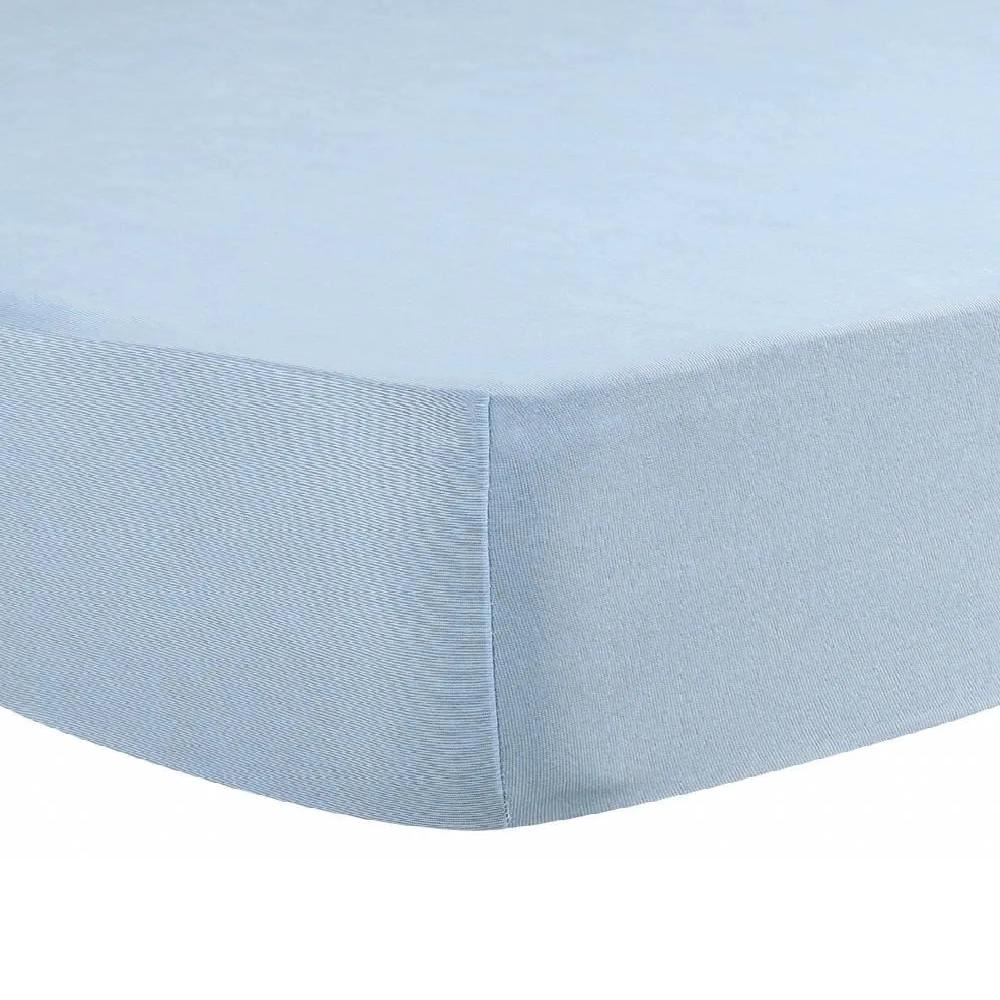 Lençol com Elástico Casal de Malha Paris - Azul Placido