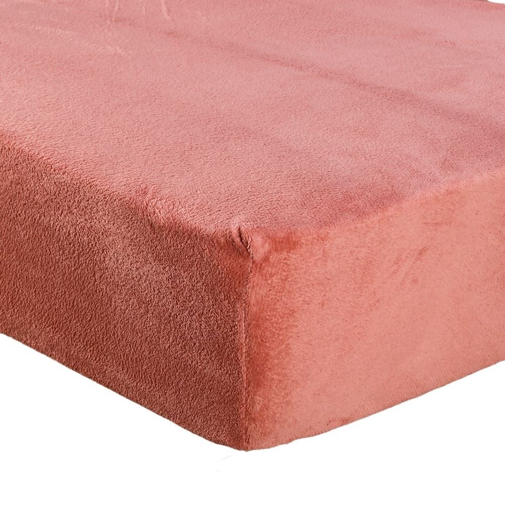 Lençol Avulso Casal com Elástico Plush Havan Casa - Argila