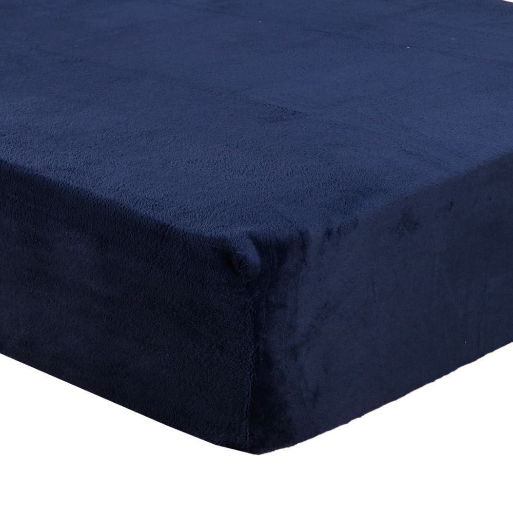 Lençol Avulso Casal com Elástico Plush Havan Casa - Azul Mariner
