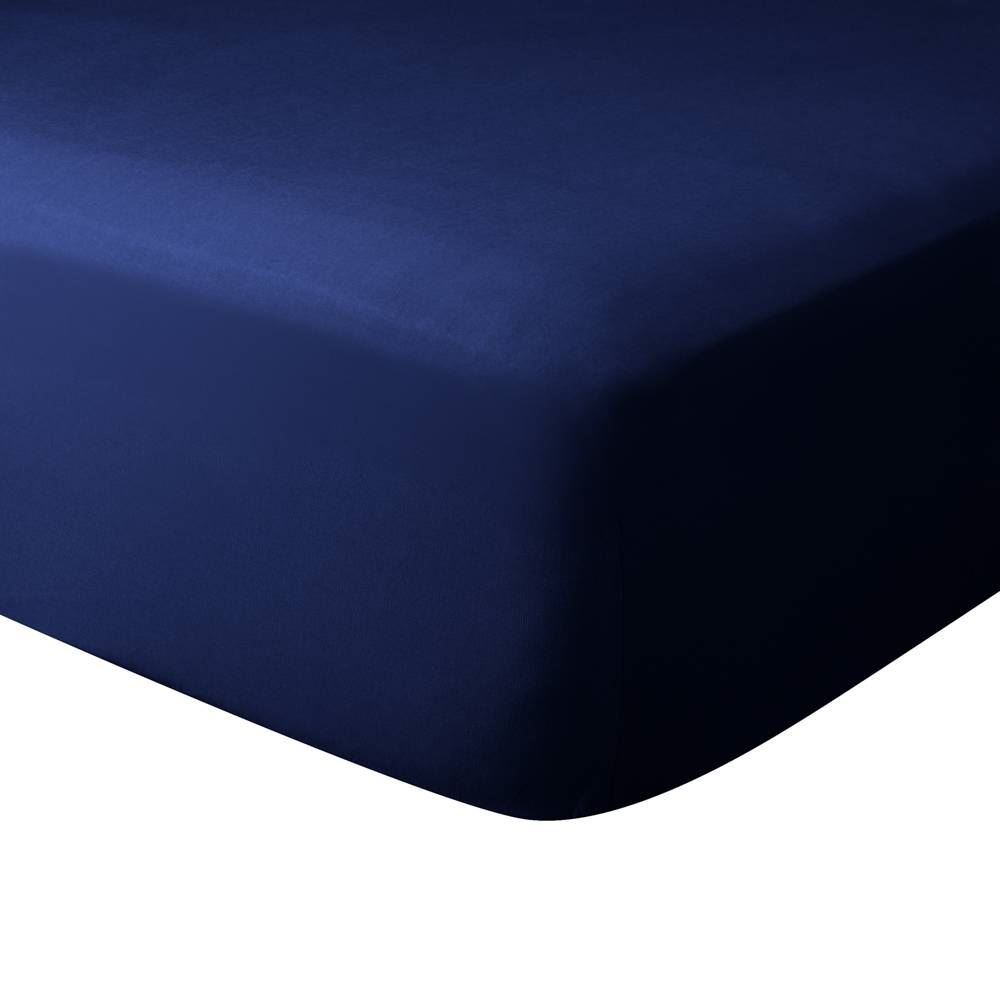 Lençol com Elástico Solteiro de Malha Paris - Azul Profundo 