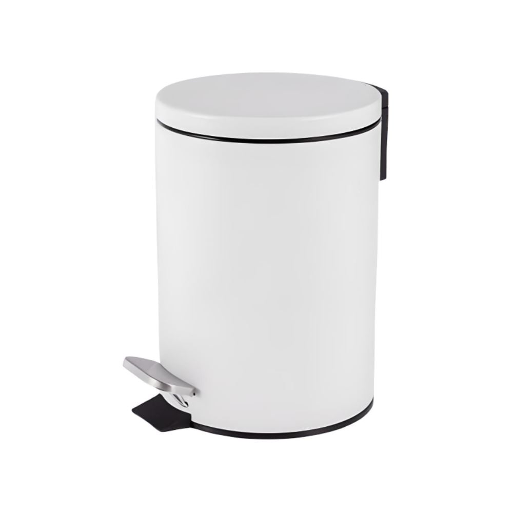 Lixeira Redonda Com Pedal Matte Camesa 5 Litros - Branco
