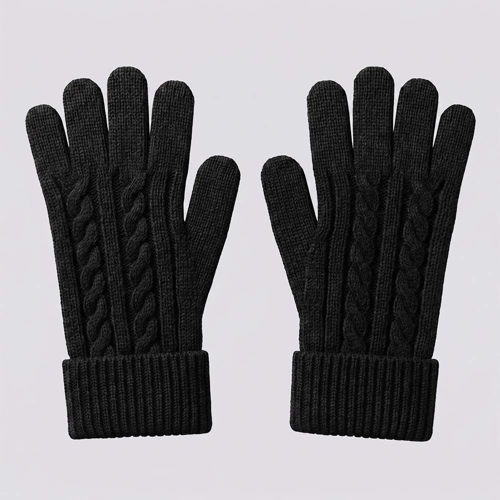 Luva Feminina De Tricot Boby Blues Preto