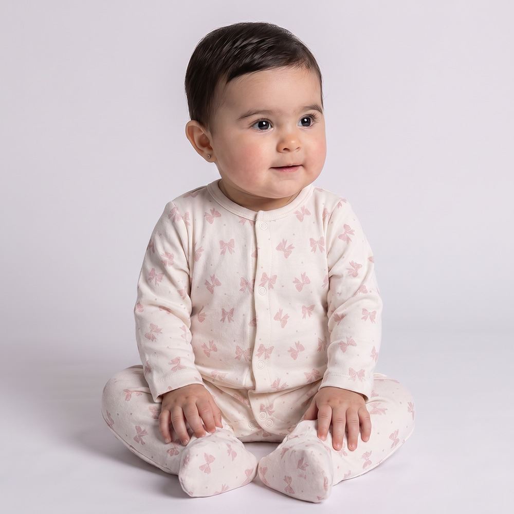 Macacão Bebê Menina Longo Com Pé Reversível Yoyo Baby Laco