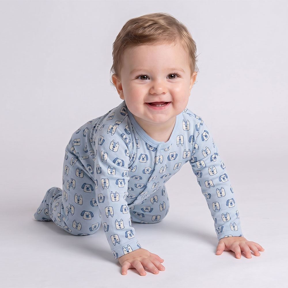 Macacão Bebê Menino Longo Com Pé Reversível Yoyo Baby Pet