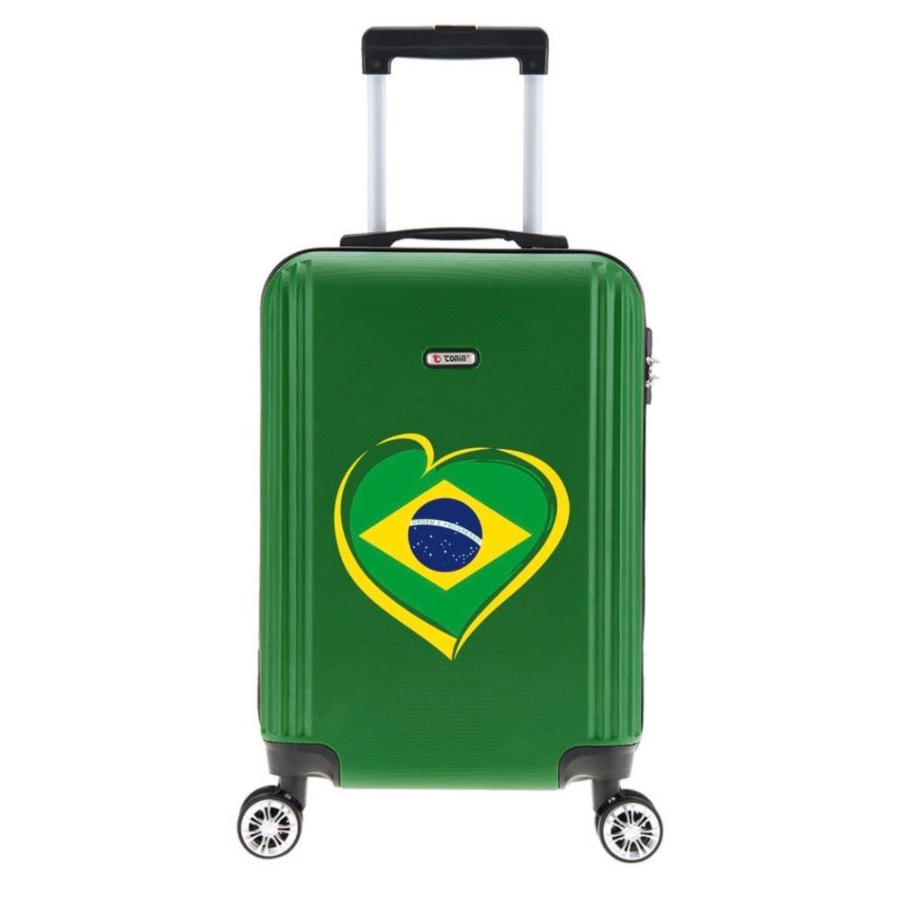Mala de Viagem Média Tonin Verde em Abs com Rodas 360° Expansível - Coração