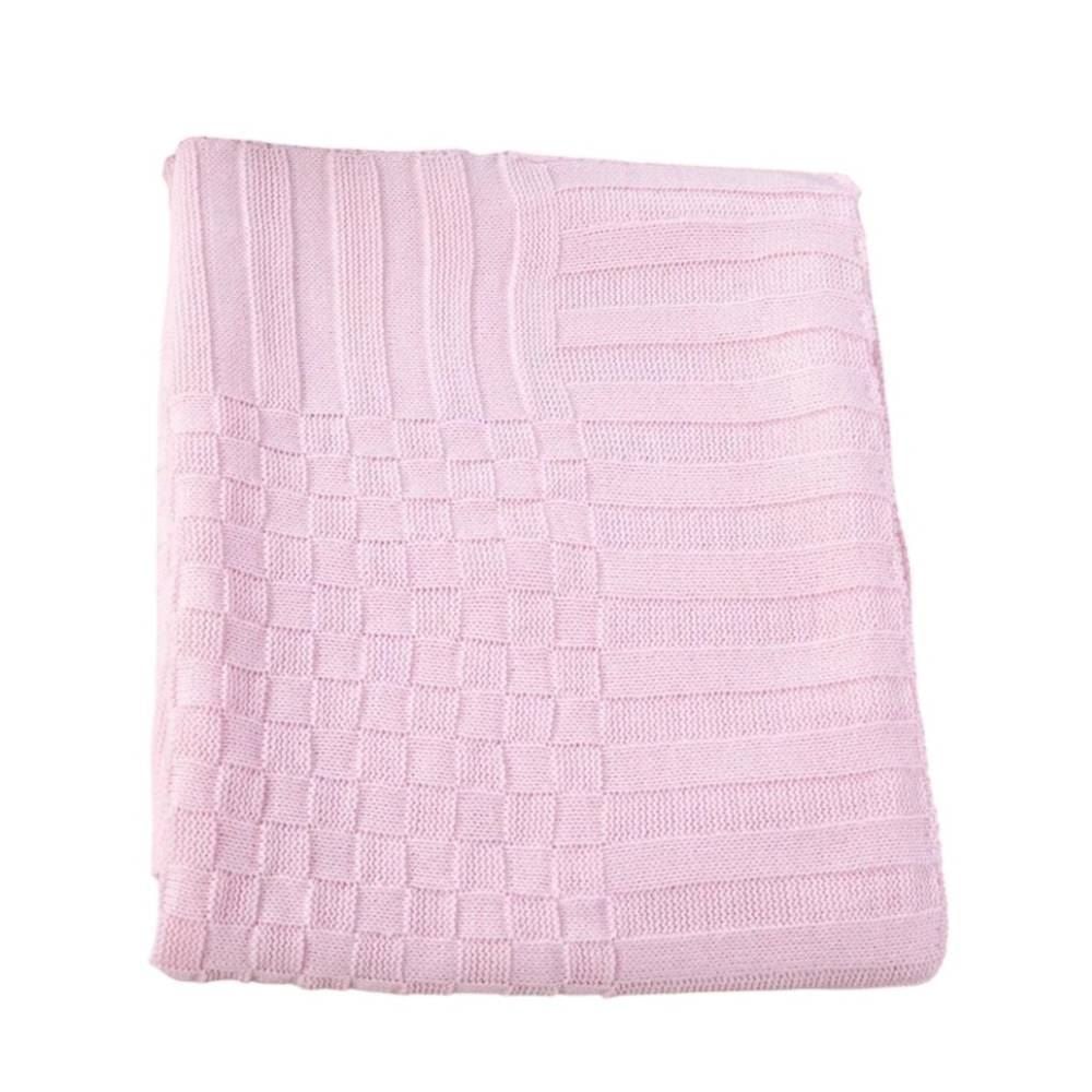 Manta De Tricô 80X100cm Havan Baby - Rosa Claro