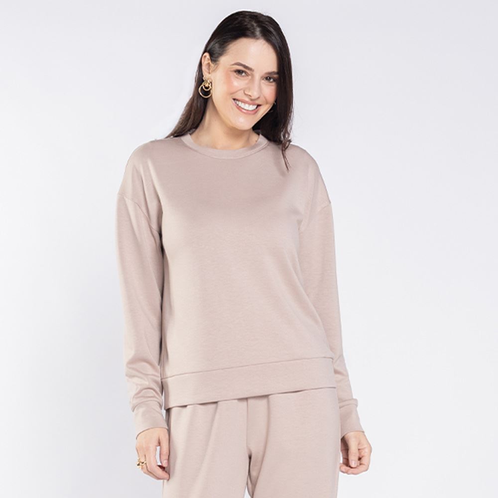 Blusão Moletom Feminino Básico Patricia Foster Fendi