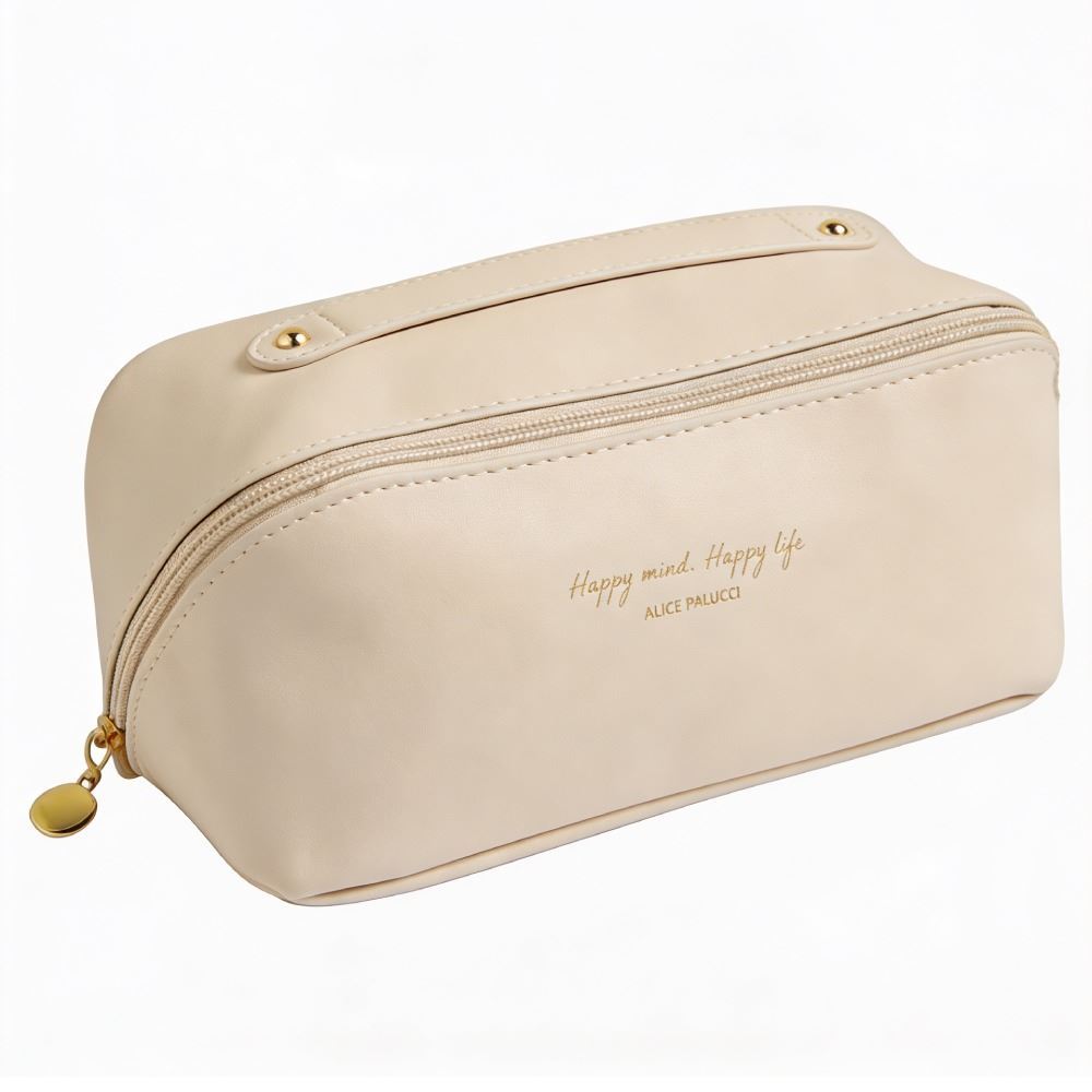 Necessaire Trapézio com Divisória Alice Palucci - OFF WHITE U