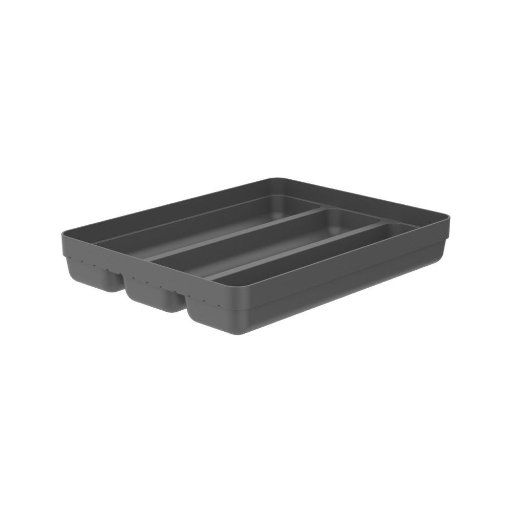 Organizador De Talheres 3 Divisórias Logic Ou - Preto Fechado