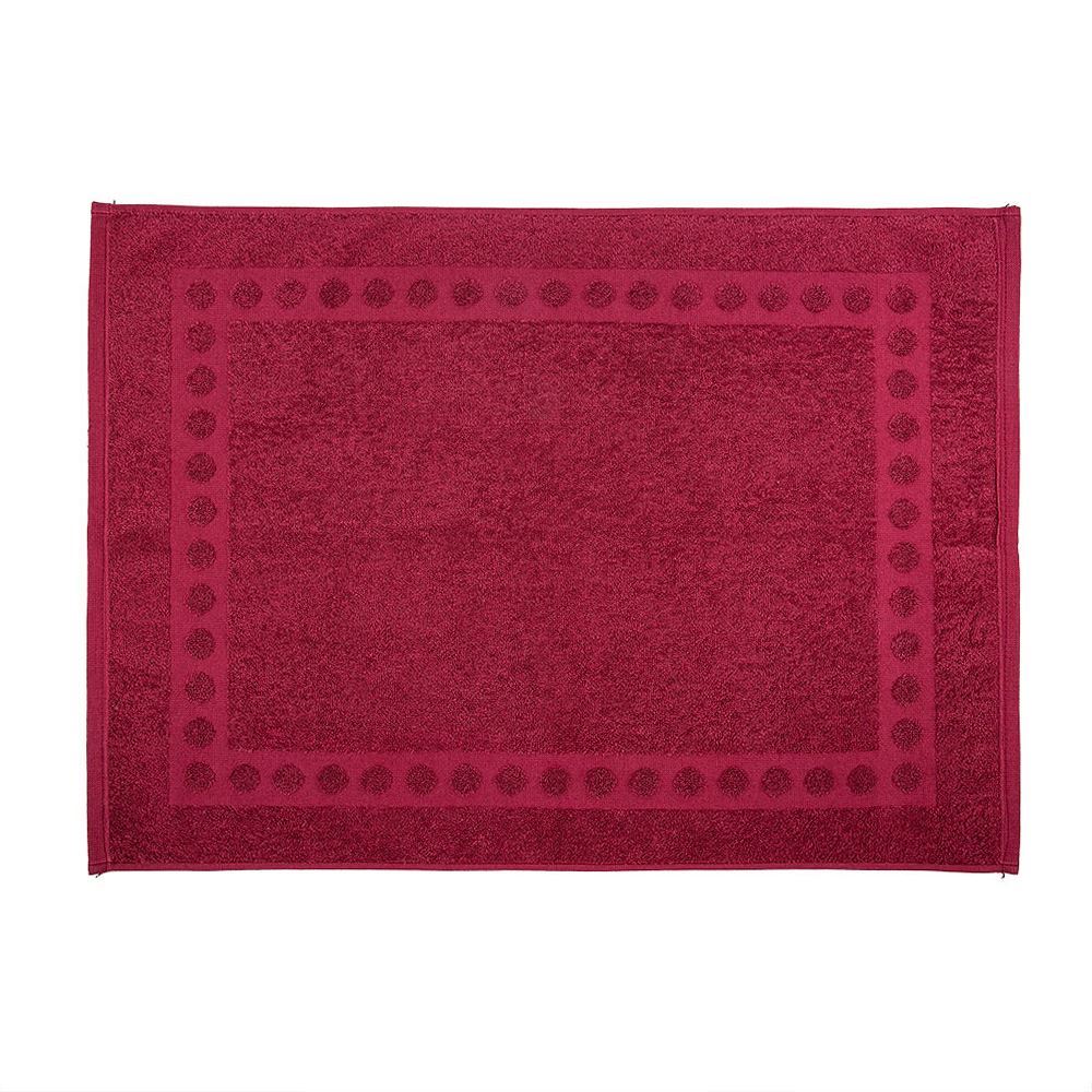 Tapete Piso Atoalhado para Banheiro 100% Algodão Havan Casa - Borgonha Botanic