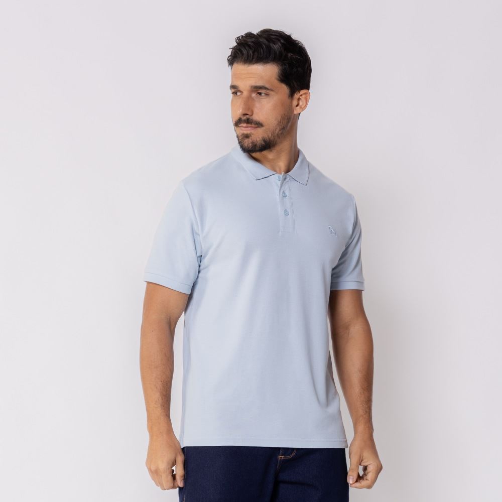 Polo Masculina De Algodão Marc Alain Azul