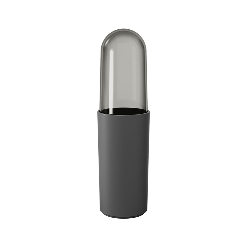 Porta Escova Dental Com Tampa Serene Coza 21Cm - Cinza Escuro