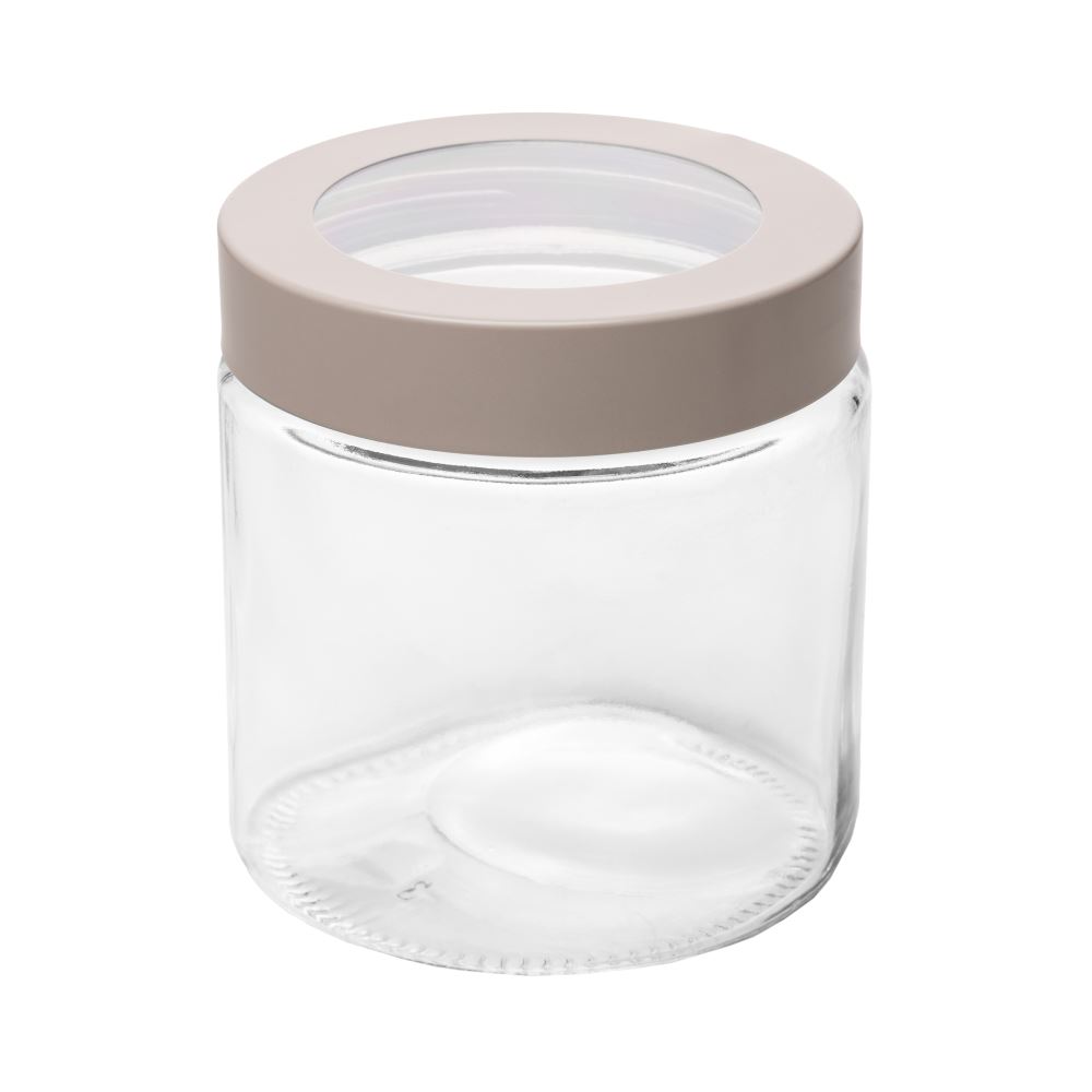 Pote com Tampa Visor 880Ml Lyor - Bege