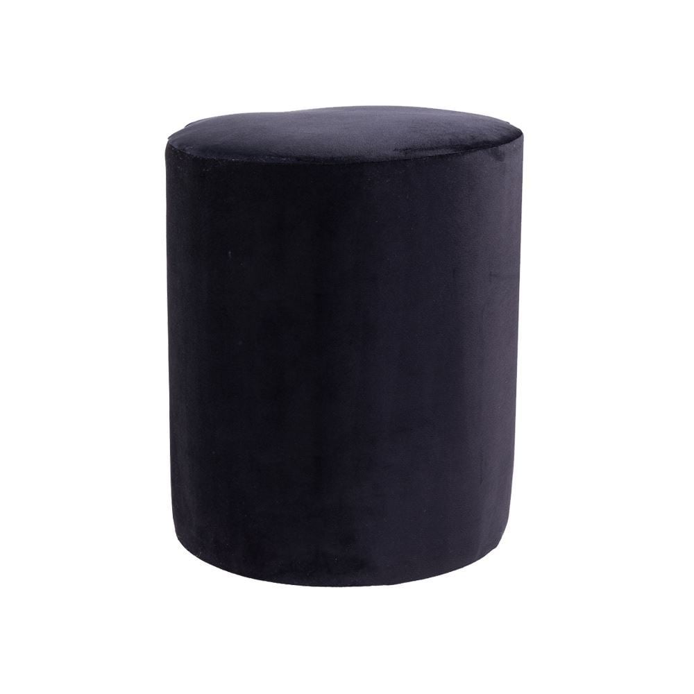 Puff Redondo Veludo Paris 37 cm Havan Casa - Preto