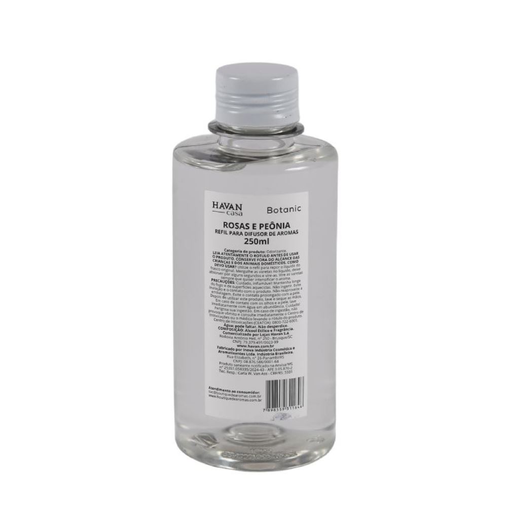 Refil Difusor de Aromas Botanic Havan Casa - Rosas e Peônia
