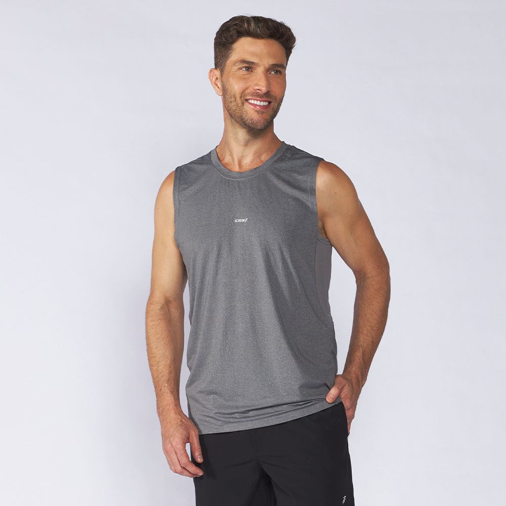 Regata Esportiva Masculina Scream Cinza Mescla