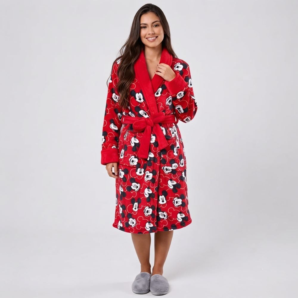 Roupão Adulto Unissex Disney Microfibra M - Mickey Vermelho