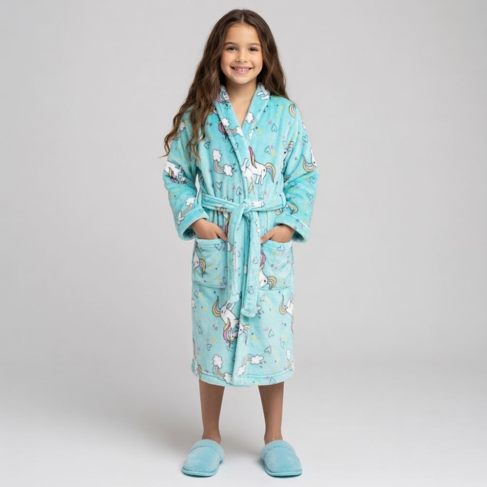 Roupão Infantil G Microfibra Lumini Havan Kids - Unicórnio