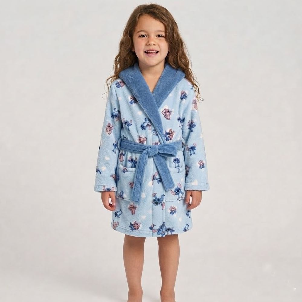 Roupão Infantil P Microfibra Disney - Stitch e Angel 2