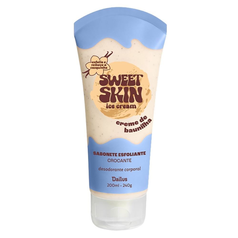 Sabonete Esfoliante Dailus Sweet Skin 200Ml - Creme de Baunilha