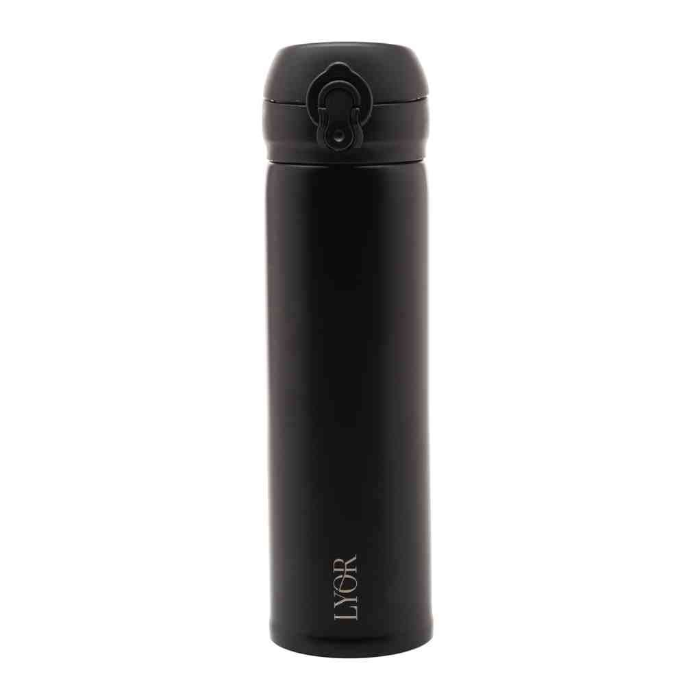 Garrafa Squeeze Térmica Tampa Flip Lyor 410Ml - Preto