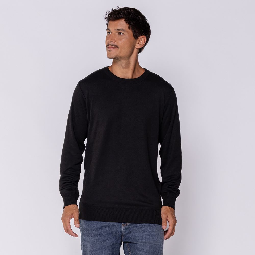 Suéter Masculino De Tricot Marc Alain Preto