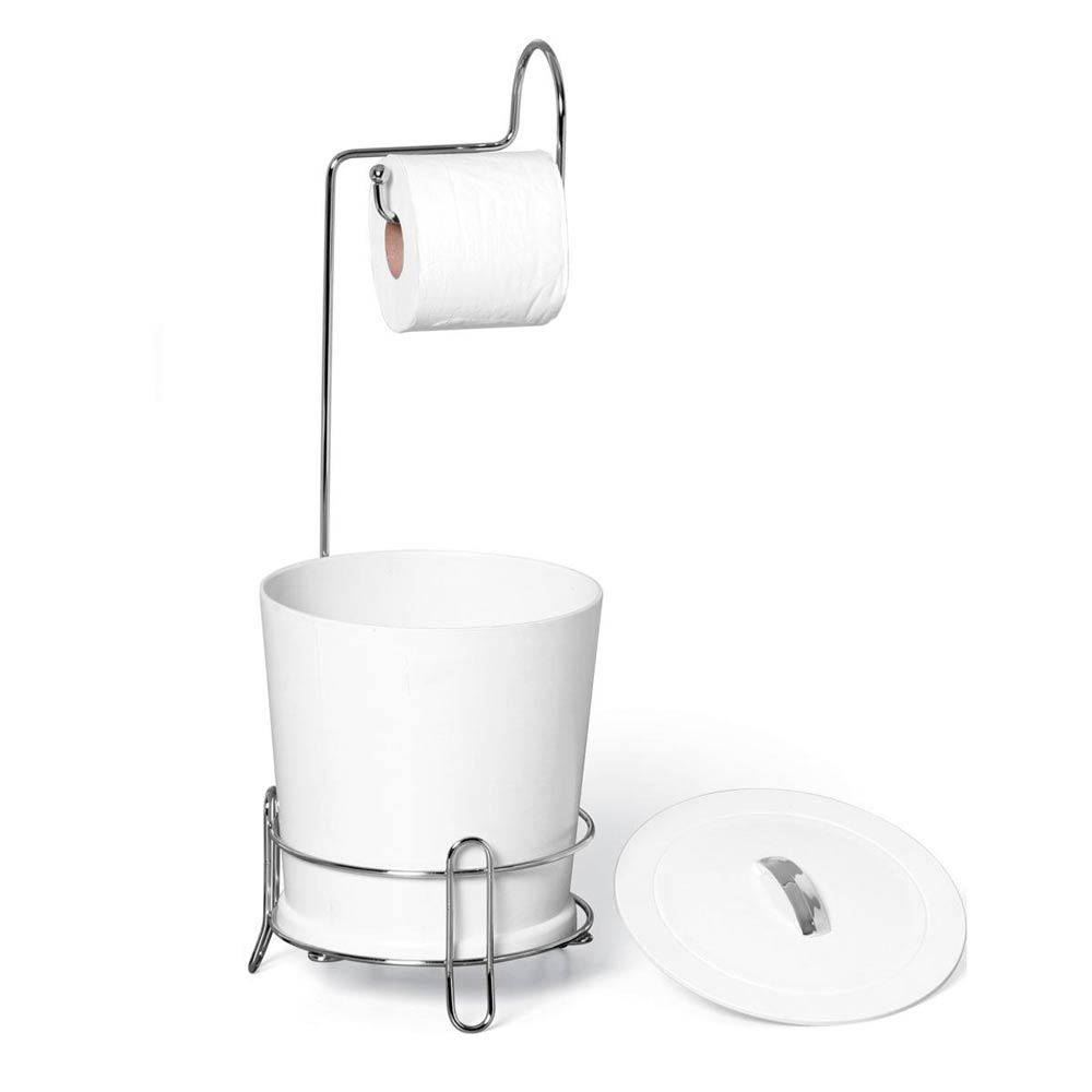 Suporte para Papel Higiênico com Lixeira Niquelart - Cromado