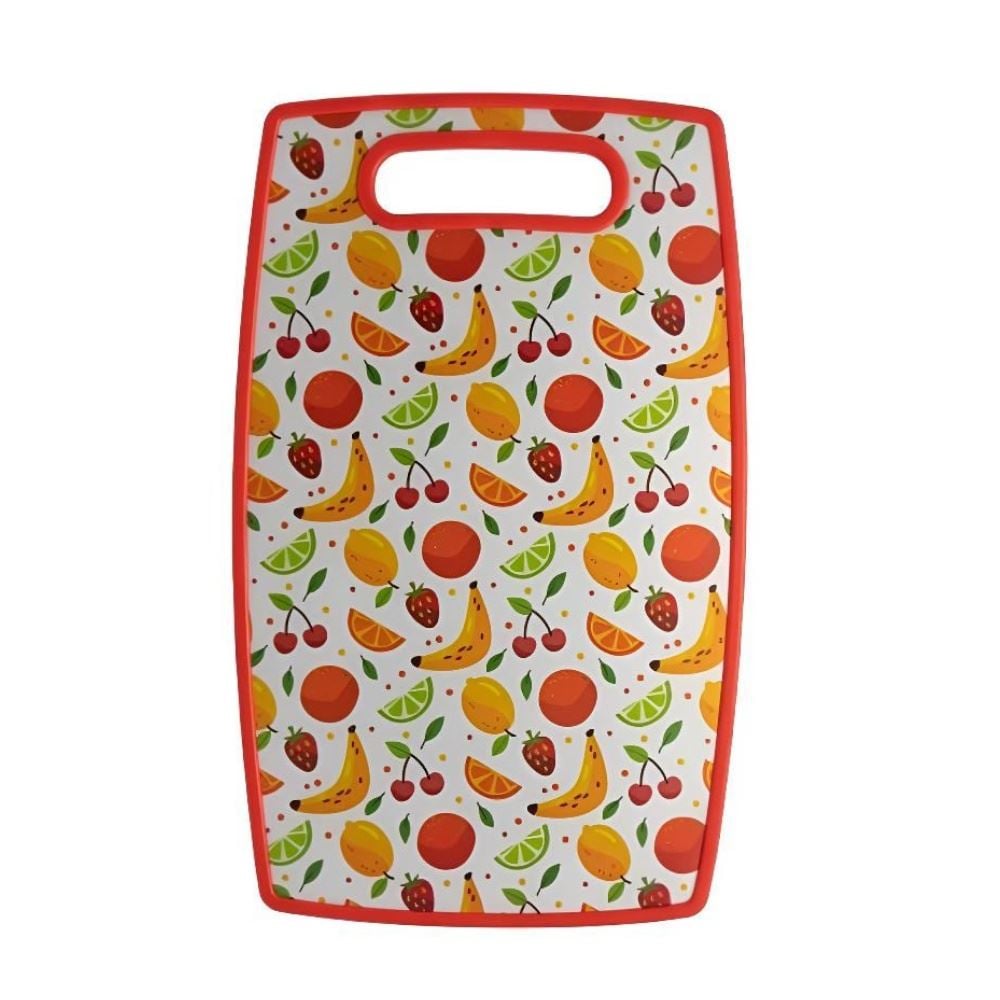 Tábua de Plástico para Corte Lyor 37Cm - Frutas Vermelha