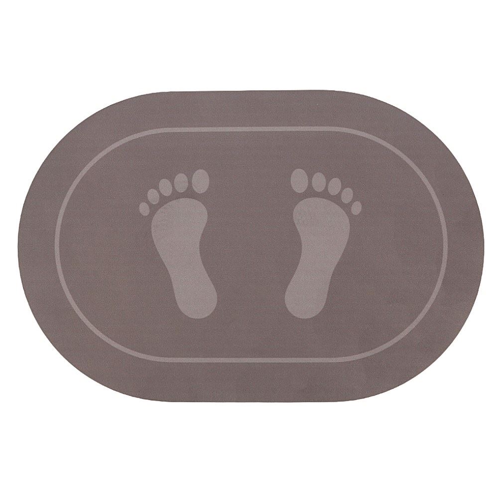 Tapete Acqua Sec para Banheiro 60X40 cm Havan Casa - Marrom Oval