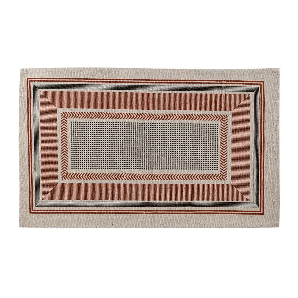 Tapete Para Quarto Ou Sala 50X80 Cm Ladrilho Havan Casa - Moldura Ferrugem