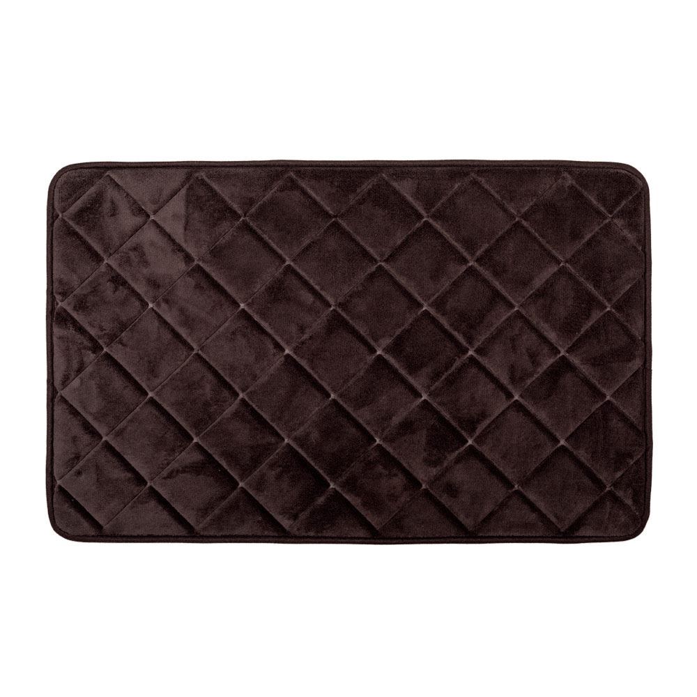 Tapete para Banheiro 50X80 cm Majestic Havan Casa - Antracite Quadriculado