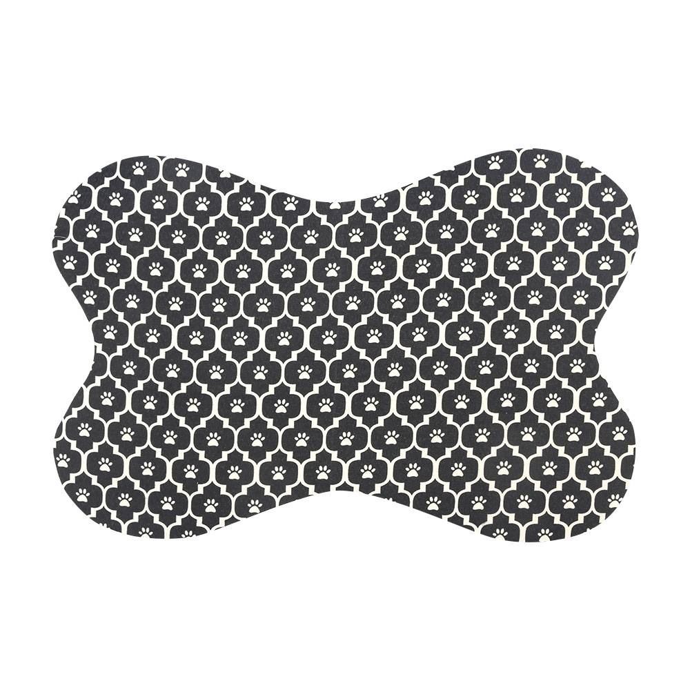 Tapete Para Pet Tecil 38X56 Cm Osso Havan Casa - Preto Patinhas