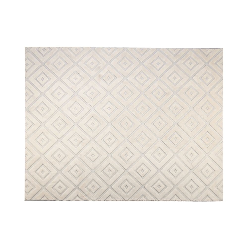Tapete Para Quarto E Sala 2,00X2,50 M Milano Havan Casa - Marfim Losango
