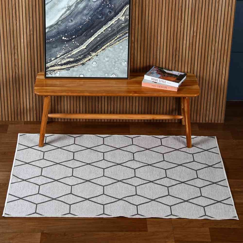 Tapete para Quarto e Sala 1,00X1,50 m Siena Havan Casa - Areia Hexagonal