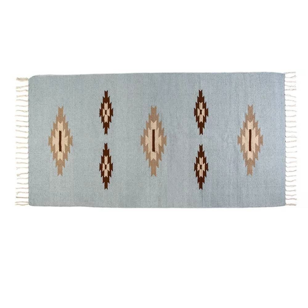 Tapete para Quarto Ou Sala 80Cmx1,50M Kilim Havan Casa - Azul TI