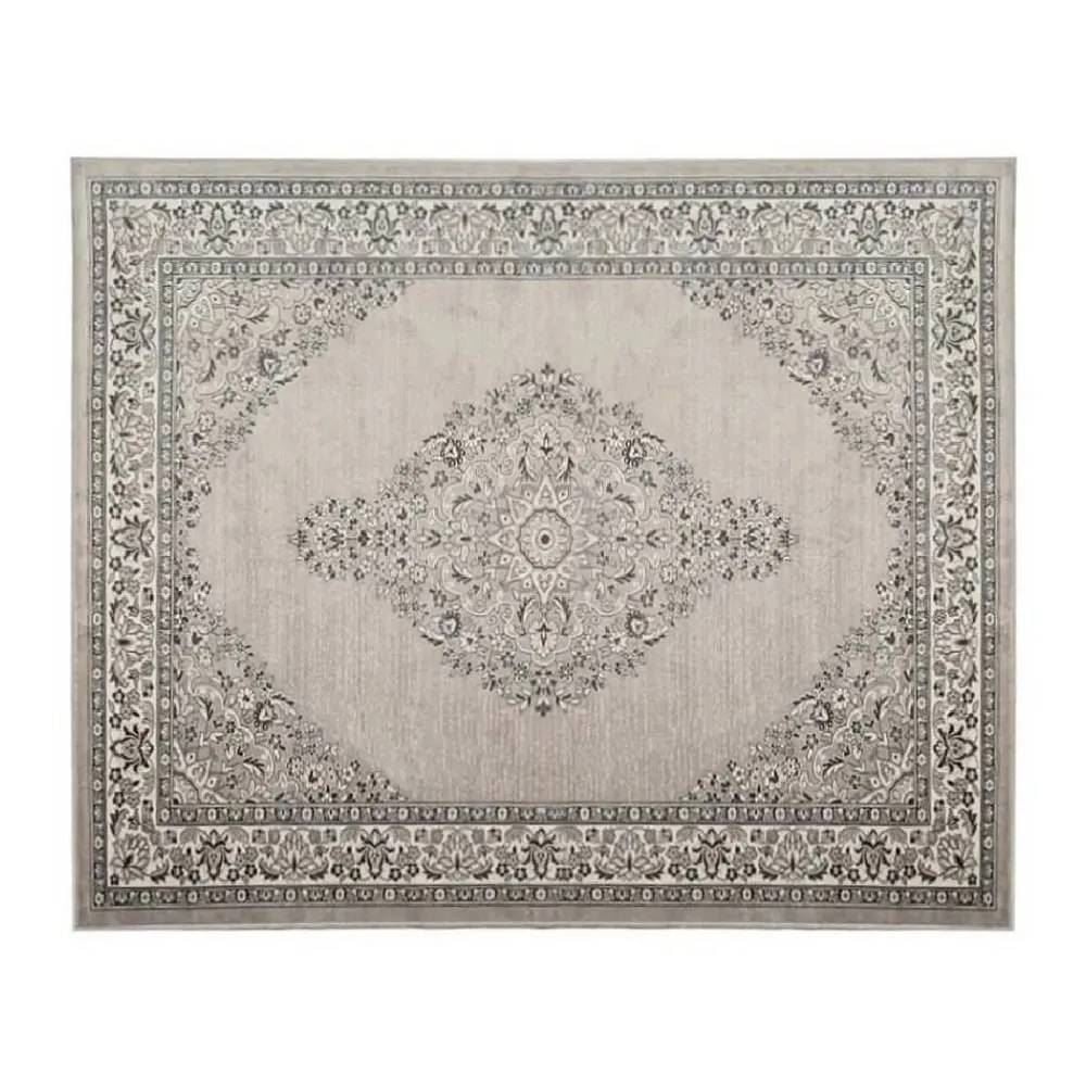 Tapete para Quarto e Sala 2,00X2,40 m Belga Havan Casa - Moldura Cinza E Bege