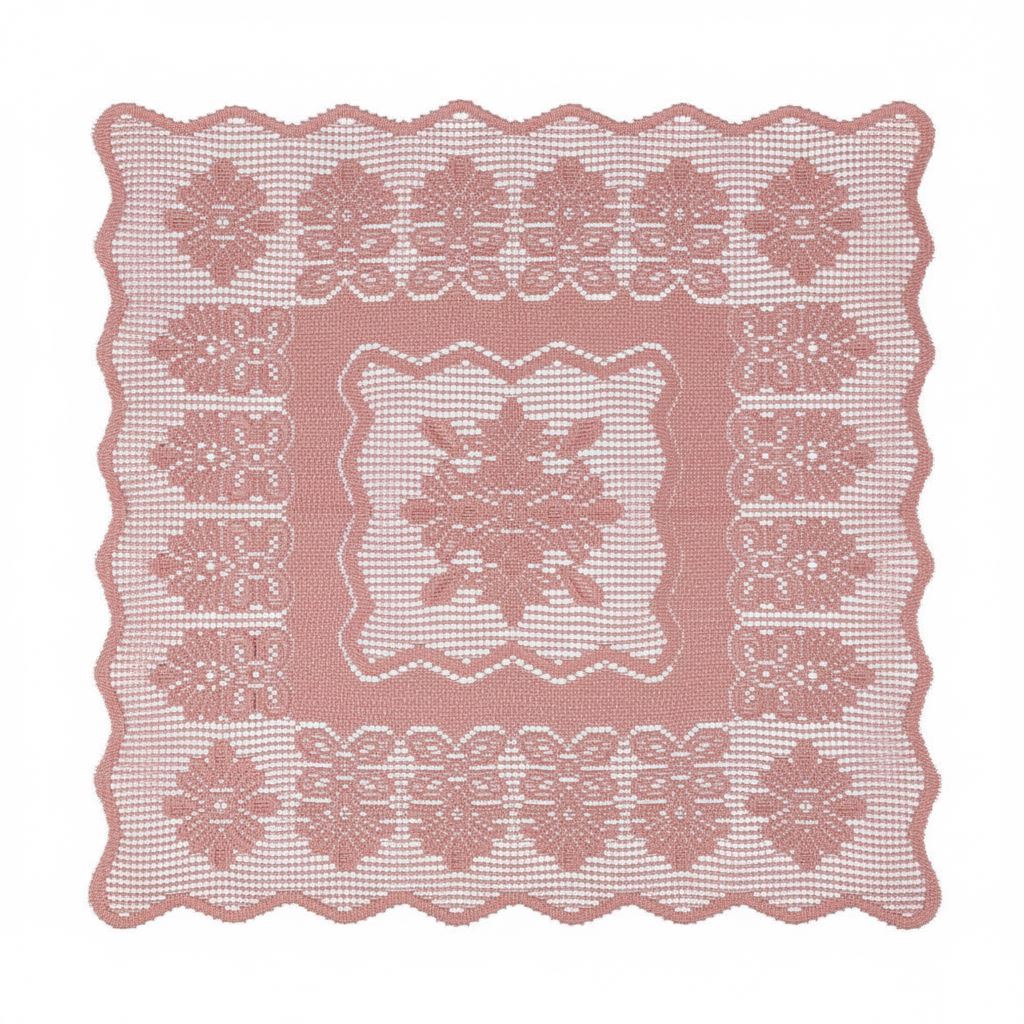 Toalha Centro de Mesa Quadrada 75Cm X 75Cm Arabesco Havan - Rose