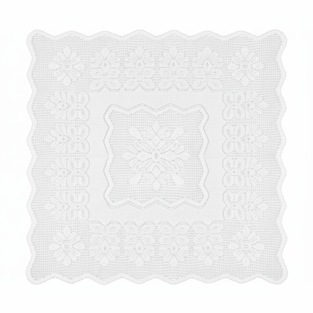 Toalha Centro de Mesa Quadrada 75Cm X 75Cm Arabesco Havan - Branco