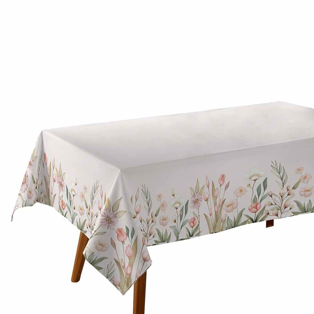 Toalha de Mesa 1,60 X 2,70 m Clean Döhler - Flores Salmão