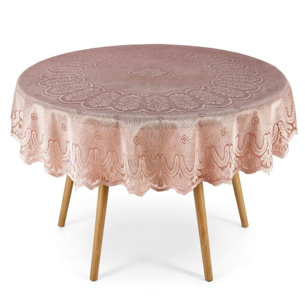 Toalha de Mesa Redonda 1,60M Arabesco Havan - Bege