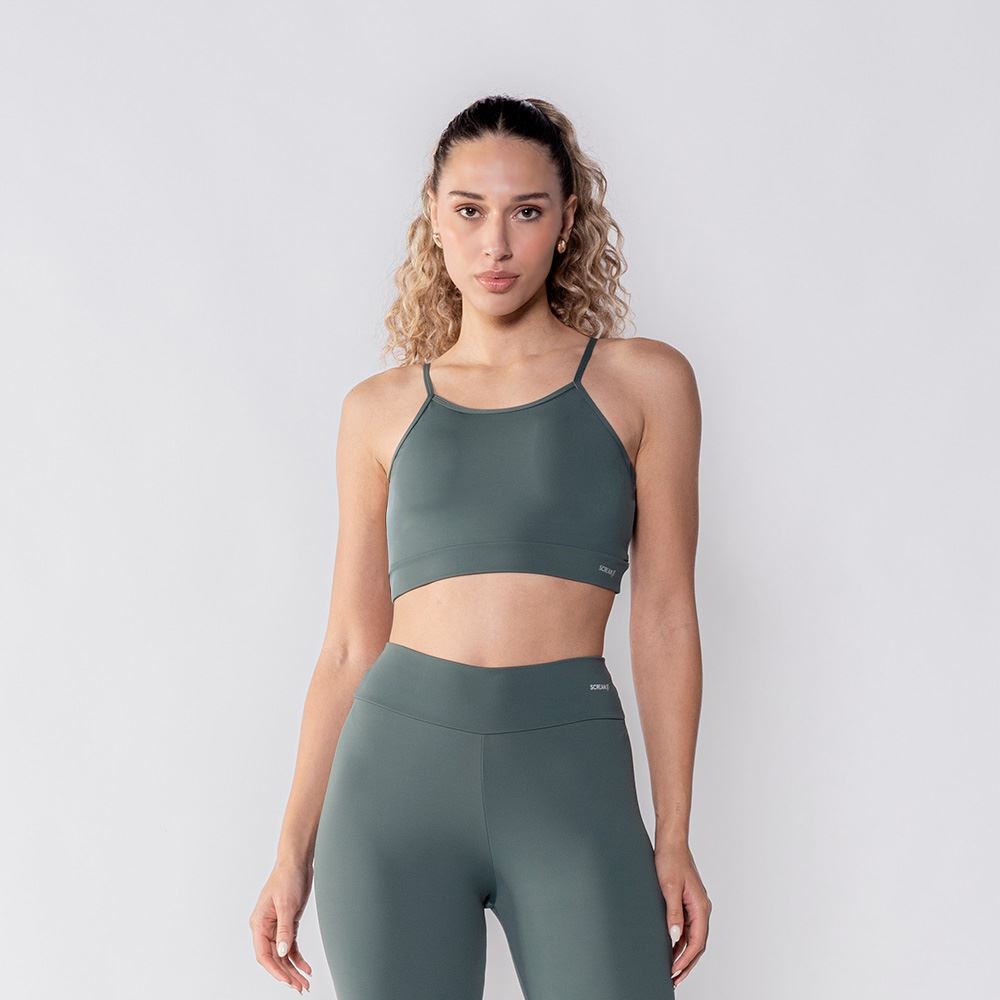 Top Feminino De Alça Com Bojo Removível Scream Verde