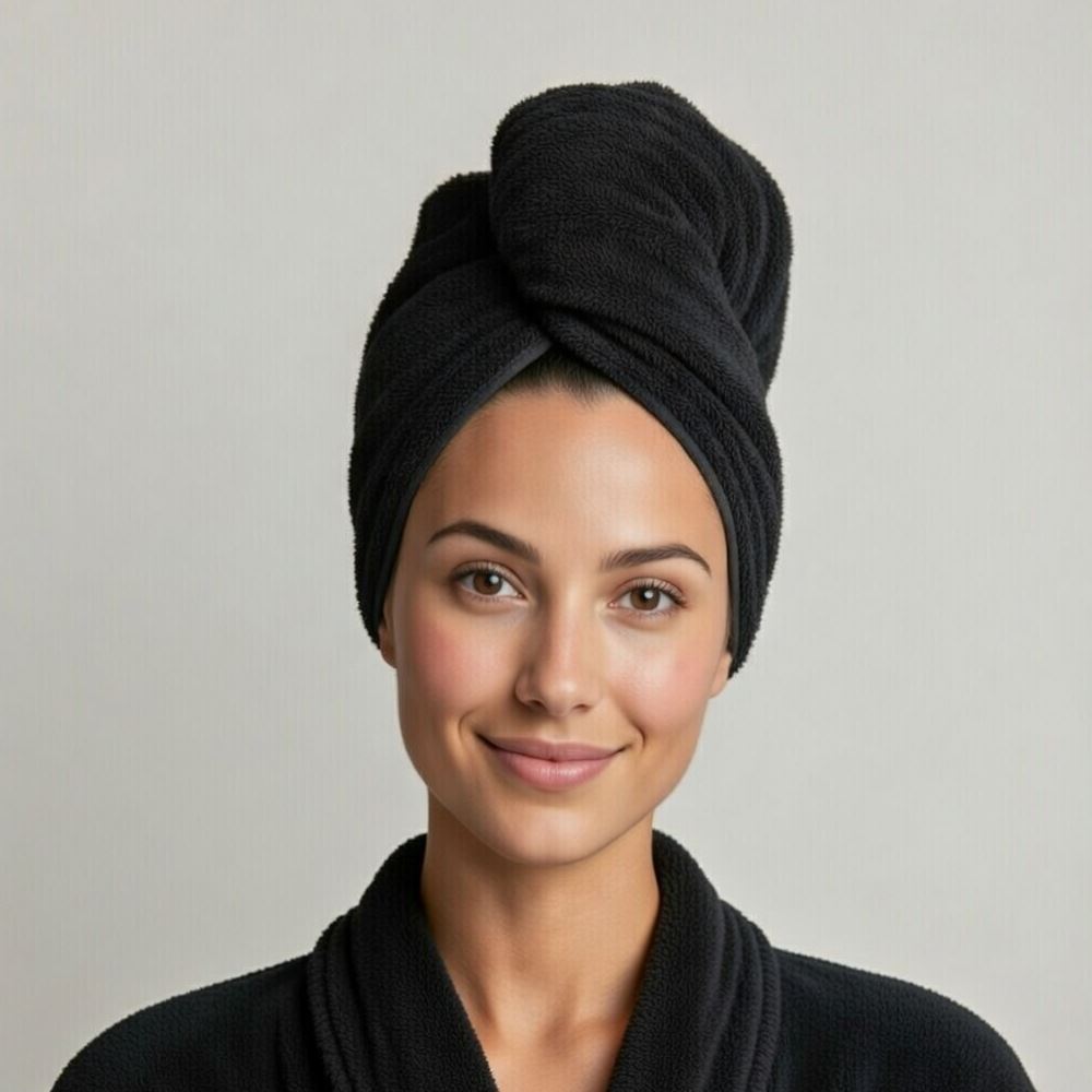 Touca de Banho Felpuda Havan - Preto