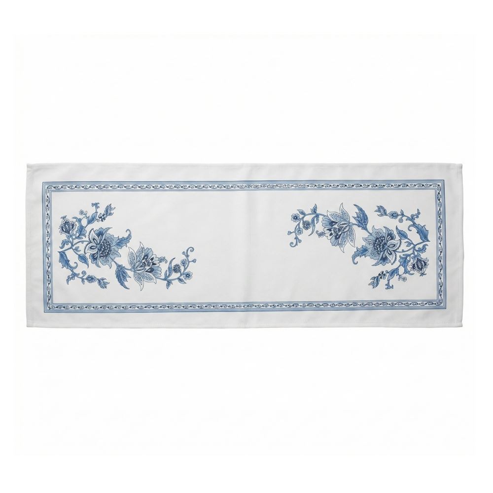 Trilho de Mesa Athenas 45Cm X 1,20M Dohler - Chintz Azul